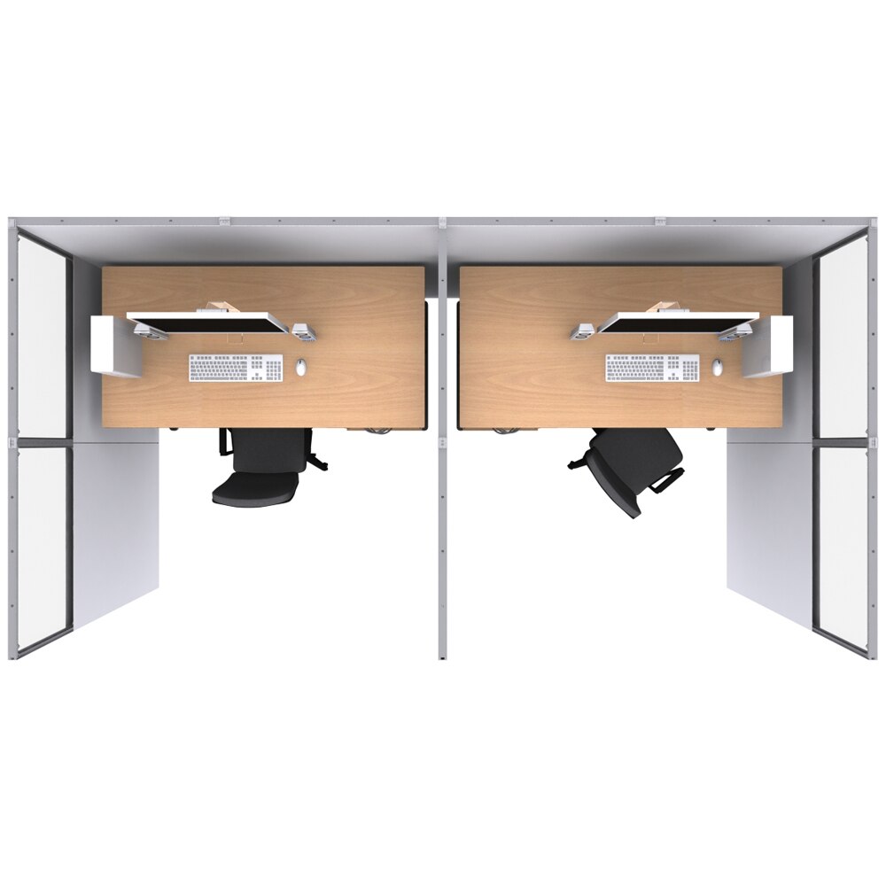 QSEG Cubicle — Double Cubicle / Unprinted with 28in Clear Window